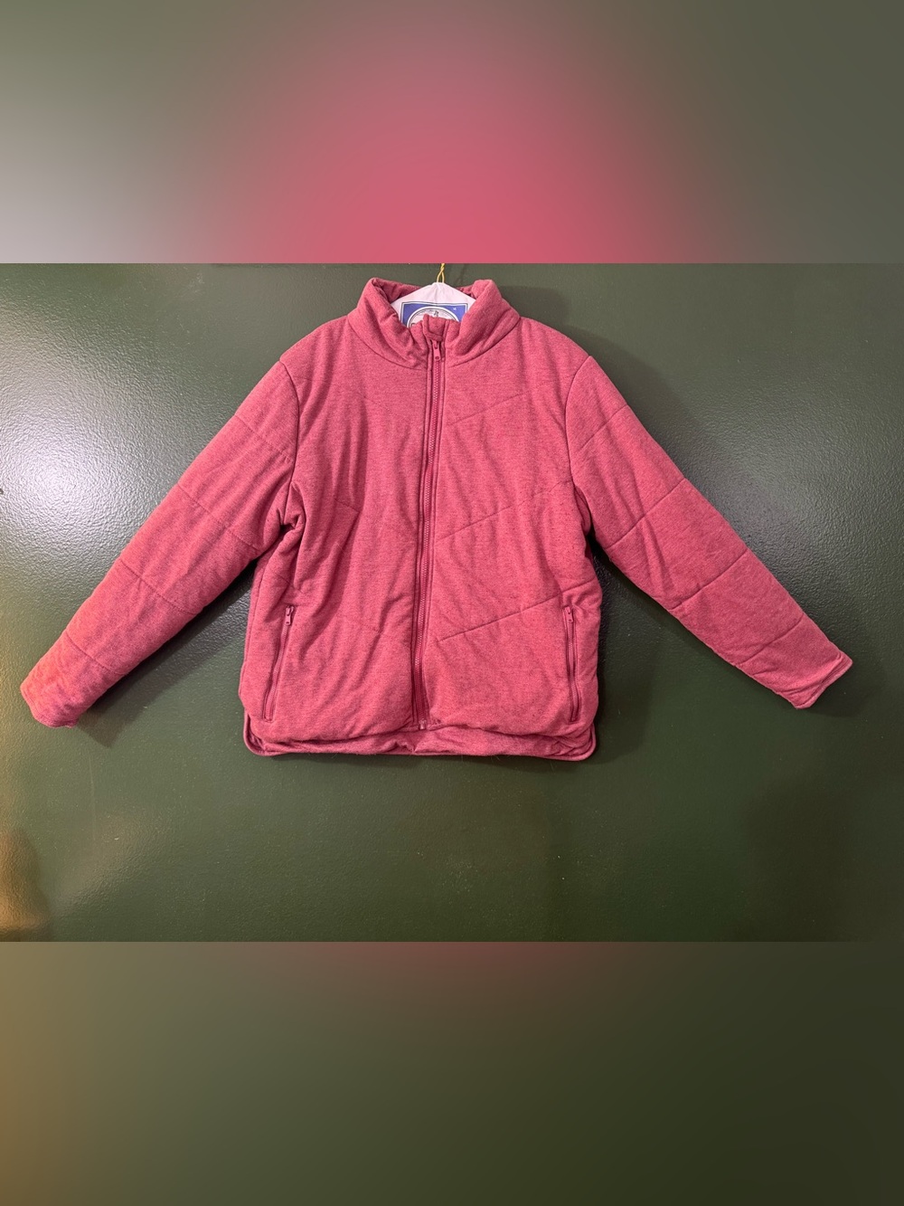 Girls' Pink Quilted Zip-Front Jacket